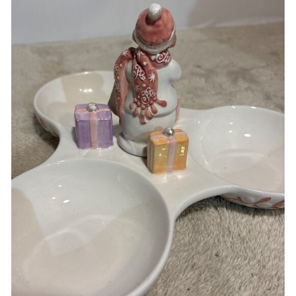 Avon Snowlady Candy Dish 2003 Presidents Club Collection Holiday Snowman Ceramic - Picture 5 of 12